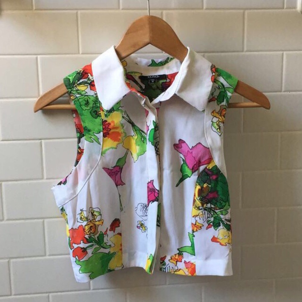 XOXO colorful printed collared shirt